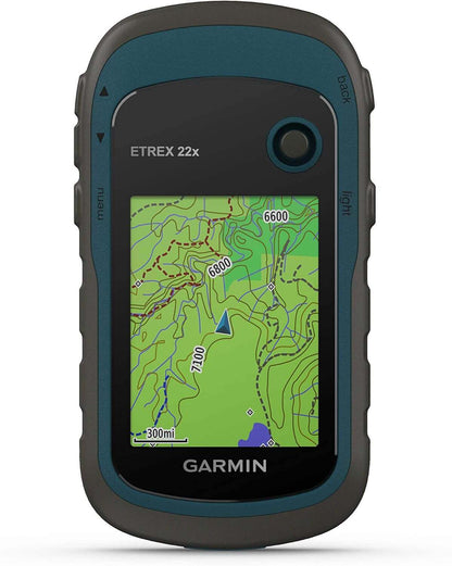 Image Showing Garmin 010-02256-00 eTrex 22x, Rugged Handheld GPS Navigator, Black/Navy - Product Type Hand Held GPS - Buy Now $324.79 - Adventure Gear from Global Trekker