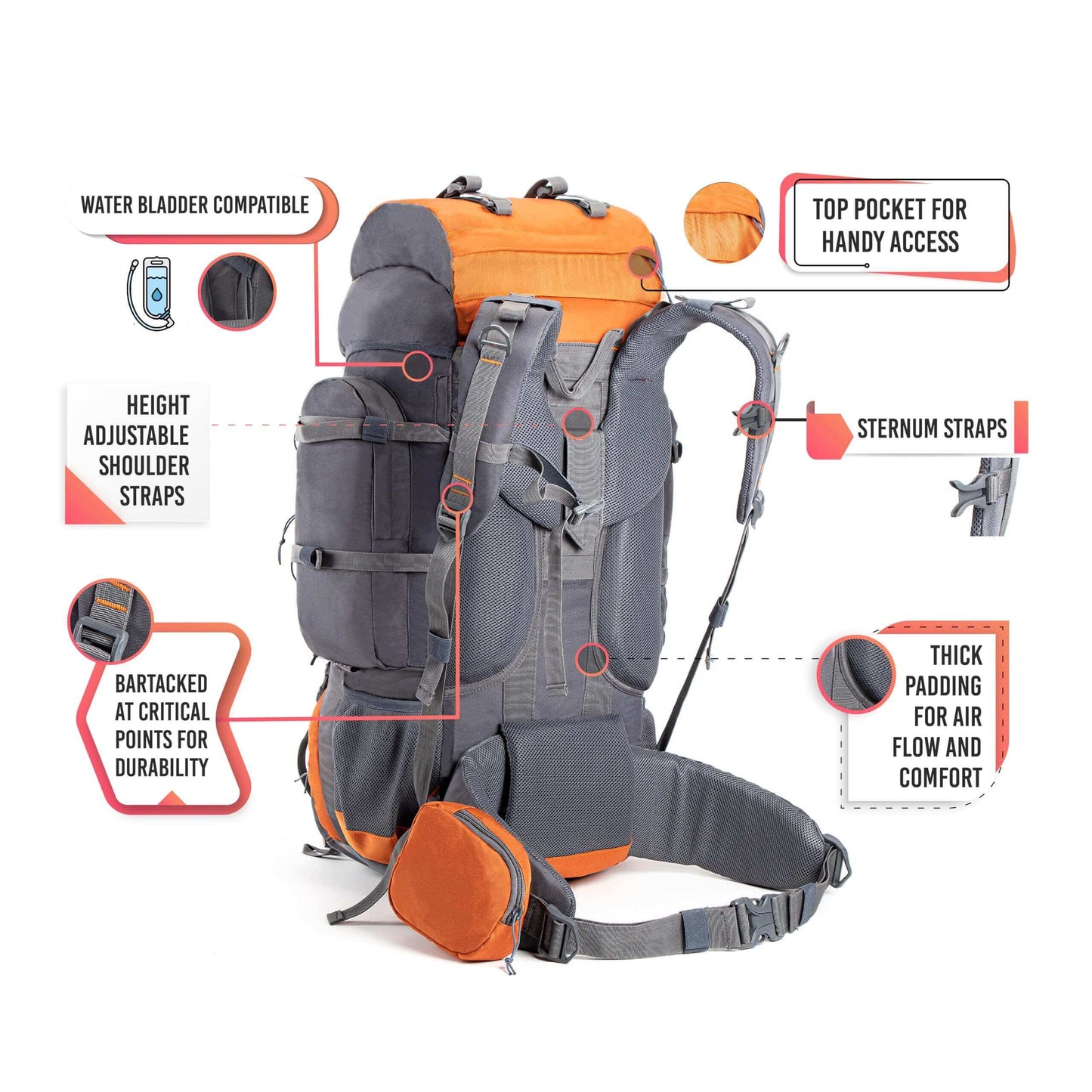 Image Showing Tripole Walker 65 Litres Rucksack Internal Frame - Product Type backpack - Buy Now $94.25 - Adventure Gear from Global Trekker