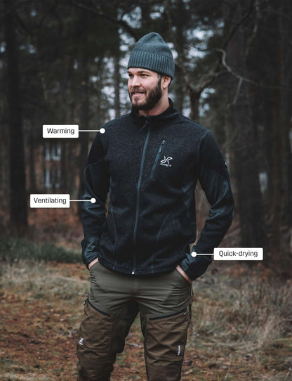 Image Showing RevolutionRace Men's Fusion Fleece, Fleece Jacket Perfect for Hiking - Product Type Jacket - Buy Now $114.55 - Adventure Gear from Global Trekker