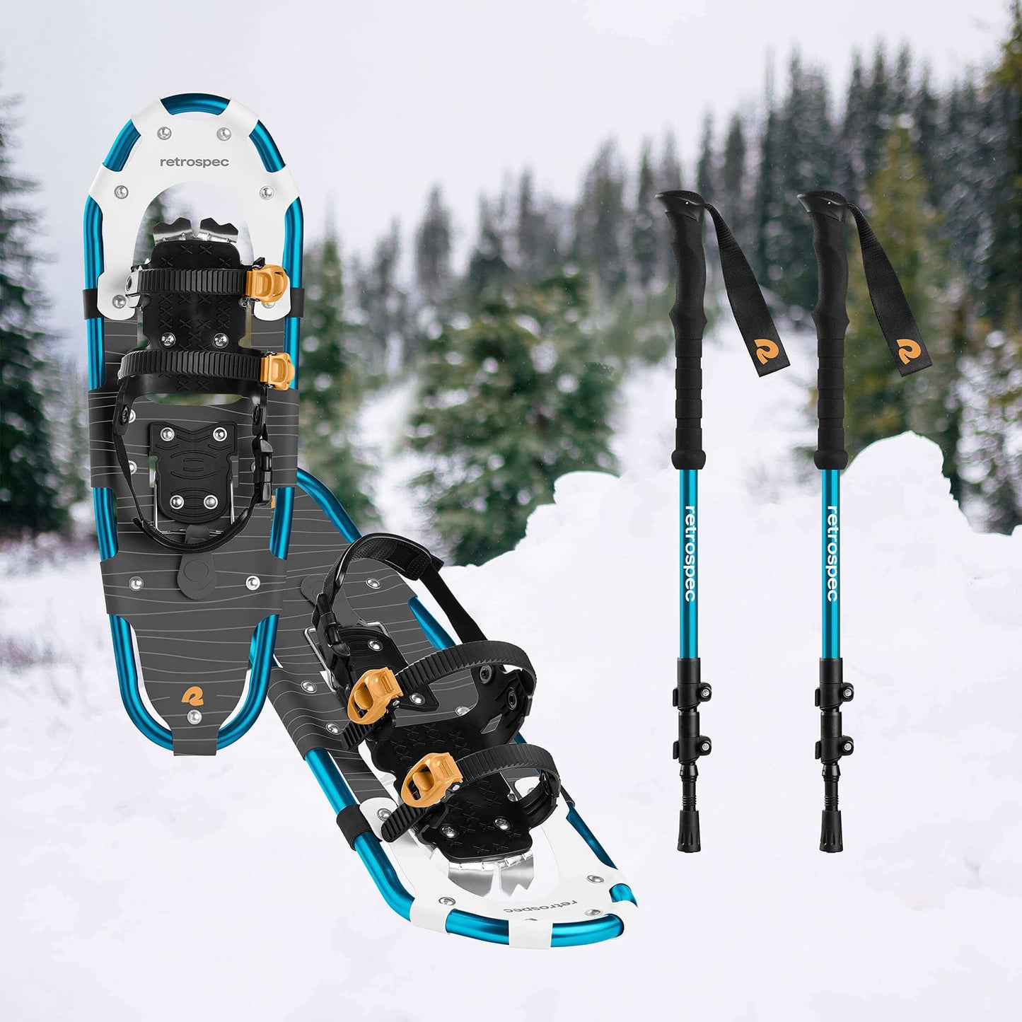 Image Showing Retrospec Drifter 21/25/30 Inch Snowshoes & Trekking Poles Bundle - Product Type Snowshoes - Buy Now $130.49 - Adventure Gear from Global Trekker