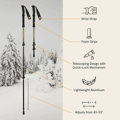 Image Showing Retrospec Drifter 21/25/30 Inch Snowshoes & Trekking Poles Bundle - Product Type Snowshoes - Buy Now $130.49 - Adventure Gear from Global Trekker