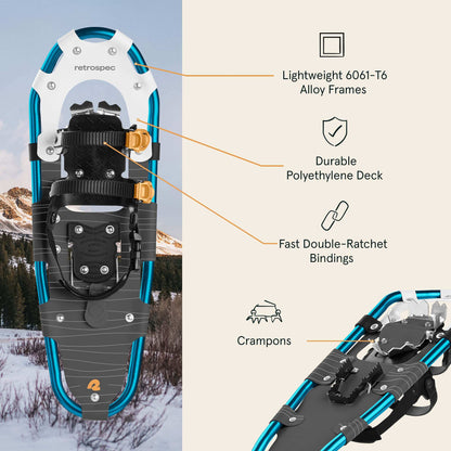 Image Showing Retrospec Drifter 21/25/30 Inch Snowshoes & Trekking Poles Bundle - Product Type Snowshoes - Buy Now $130.49 - Adventure Gear from Global Trekker