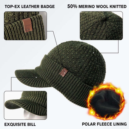 Image Showing TOP-EX Merino Wool Waterproof All Weather Brim Beanie - Product Type Beanie - Buy Now $48.71 - Adventure Gear from Global Trekker