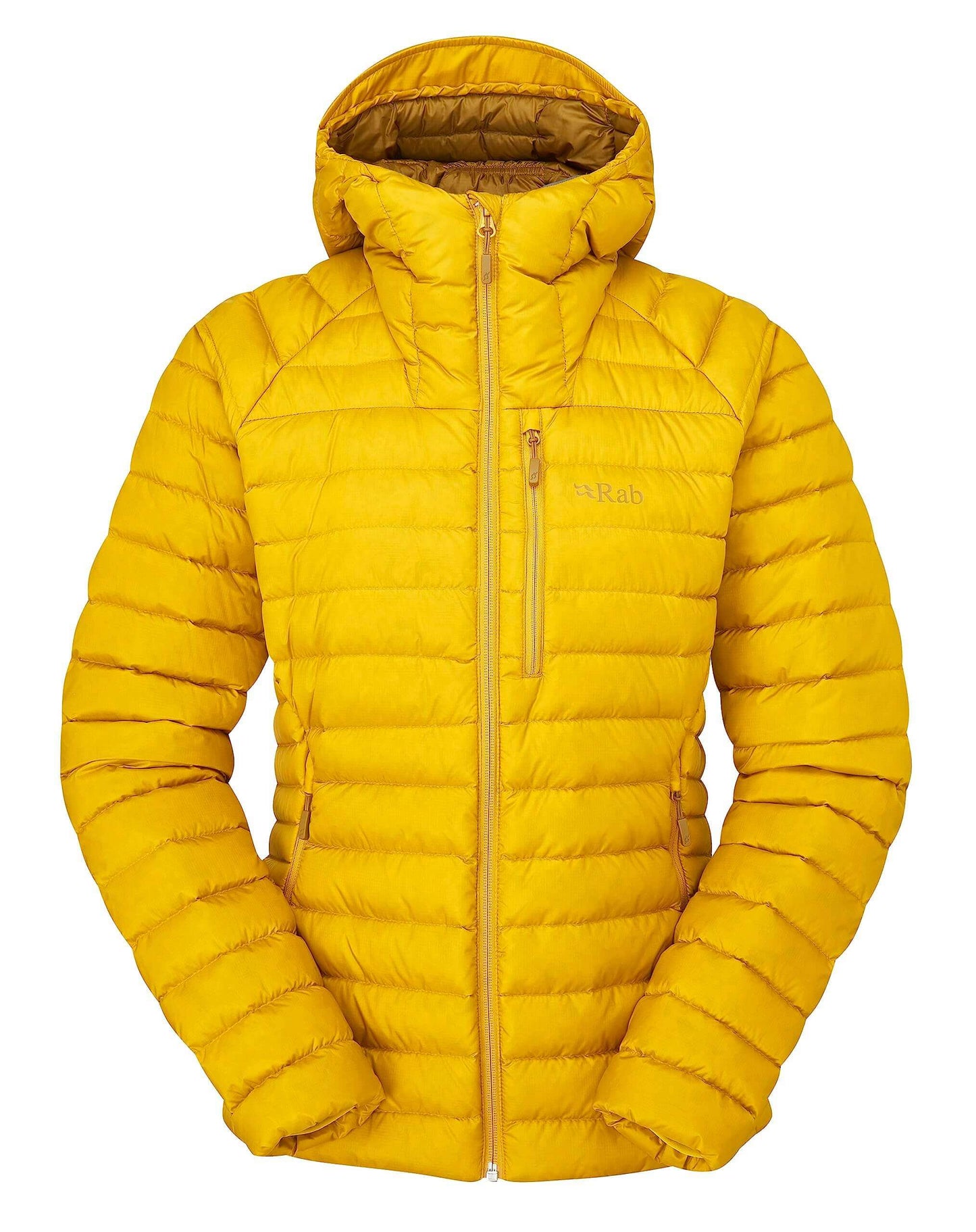 Image Showing Rab Women's Microlight Alpine 700-Fill Down Hooded Puffer Jacket for Hiking & Skiing - Product Type Puffer Jacket - Buy Now $427.75 - Adventure Gear from Global Trekker