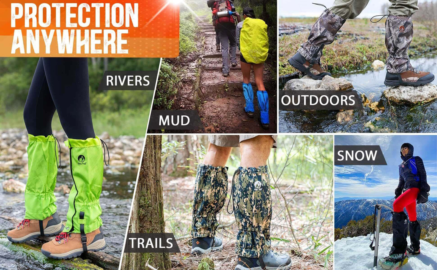 Image Showing Pike Trail Waterproof Adjustable Leg Gaiters: for Hiking in Mud, Sand, and Snow - Product Type Gaiters - Buy Now $66.98 - Adventure Gear from Global Trekker