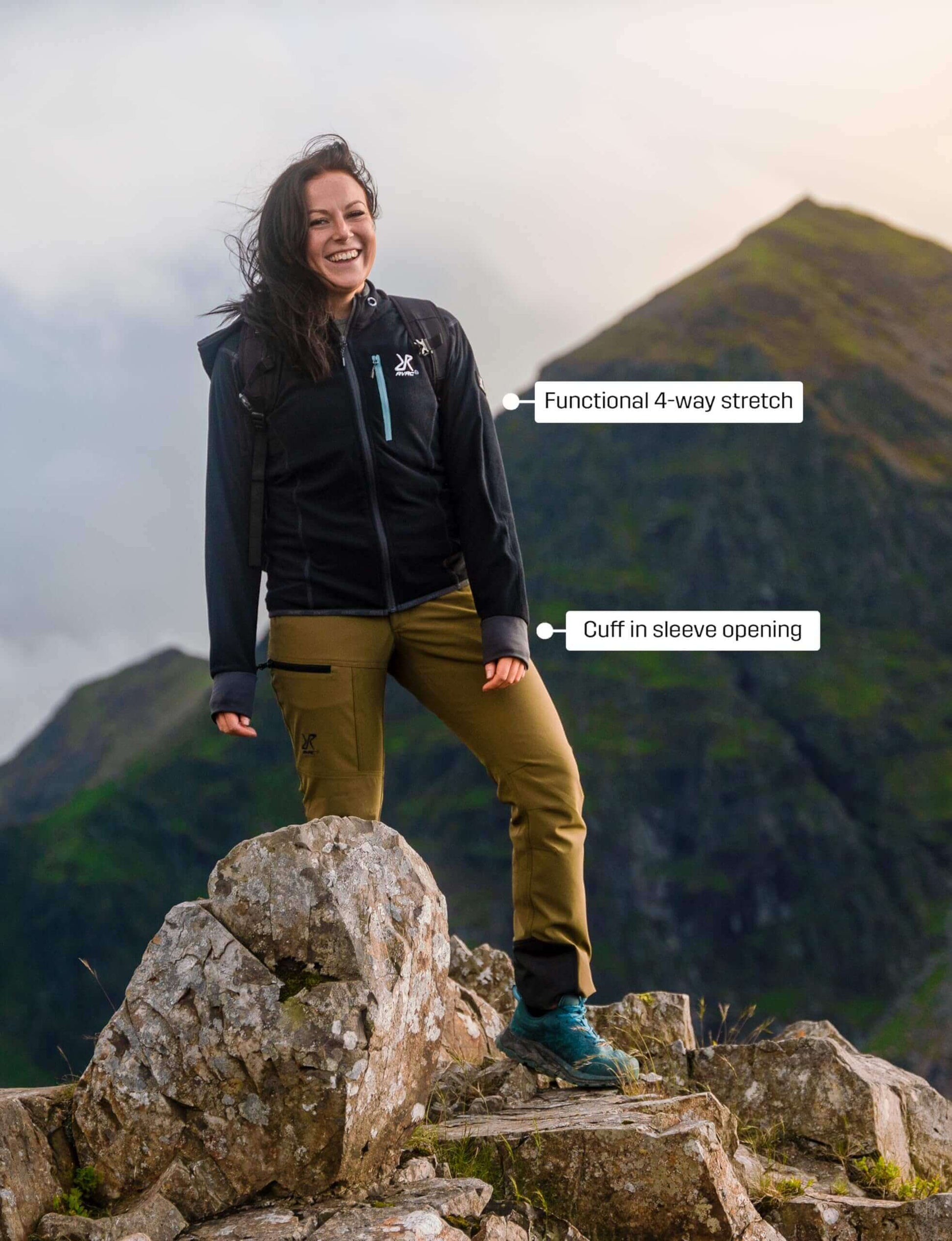 Image Showing RevolutionRace Women's Trekker Hoodie, Fleece Jacket Great for Hiking and Outdoor Adventures - Product Type Jacket - Buy Now $85.55 - Adventure Gear from Global Trekker