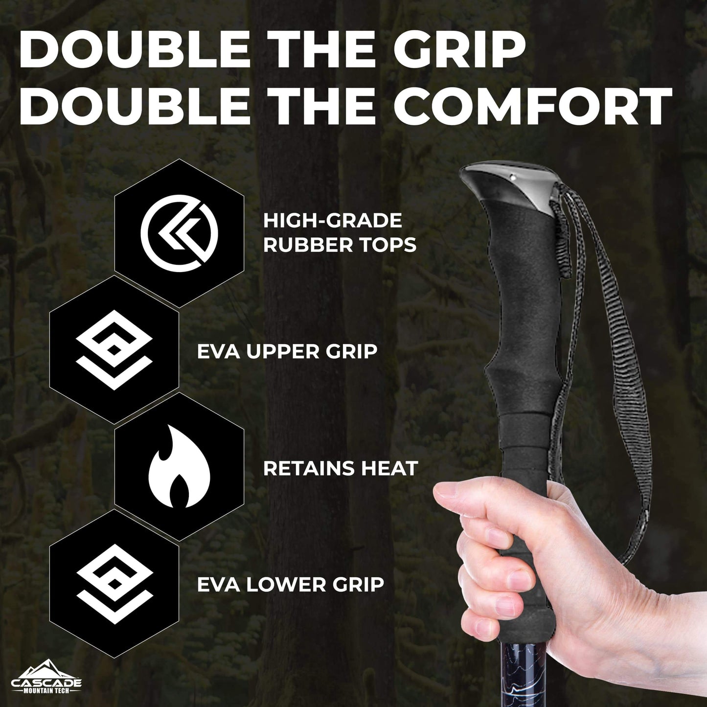 Image Showing Lightweight Aircraft-Grade Aluminum Trekking Poles with Extended Down Grip Plus Tip Kit - Product Type Trekking Poles - Buy Now $34.43 - Adventure Gear from Global Trekker