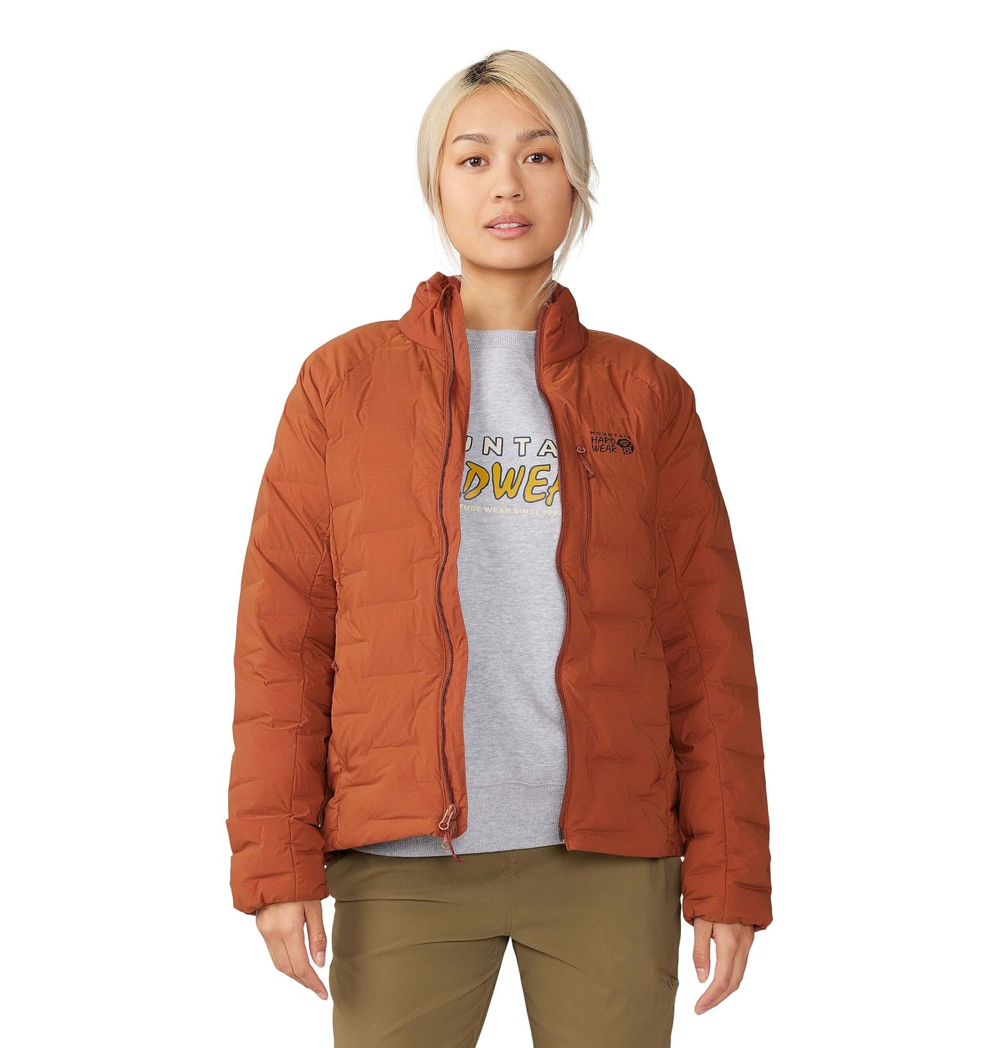 Image Showing Mountain Hardwear Women's StretchDown Jacket - Product Type Jacket - Buy Now $205.86 - Adventure Gear from Global Trekker