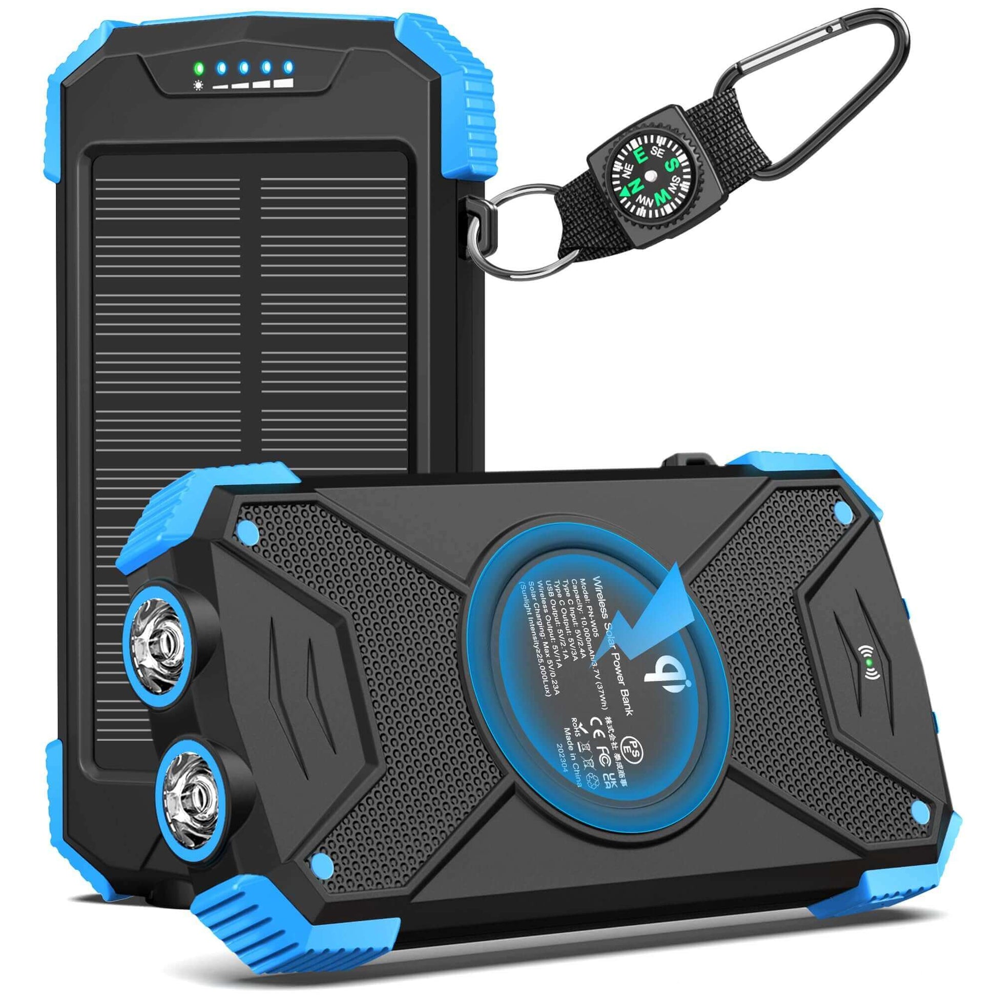 Image Showing BLAVOR Solar Charger Power Bank 10,000mAh, Portable Wireless Charger - Product Type Wireless Charger - Buy Now $43.49 - Adventure Gear from Global Trekker