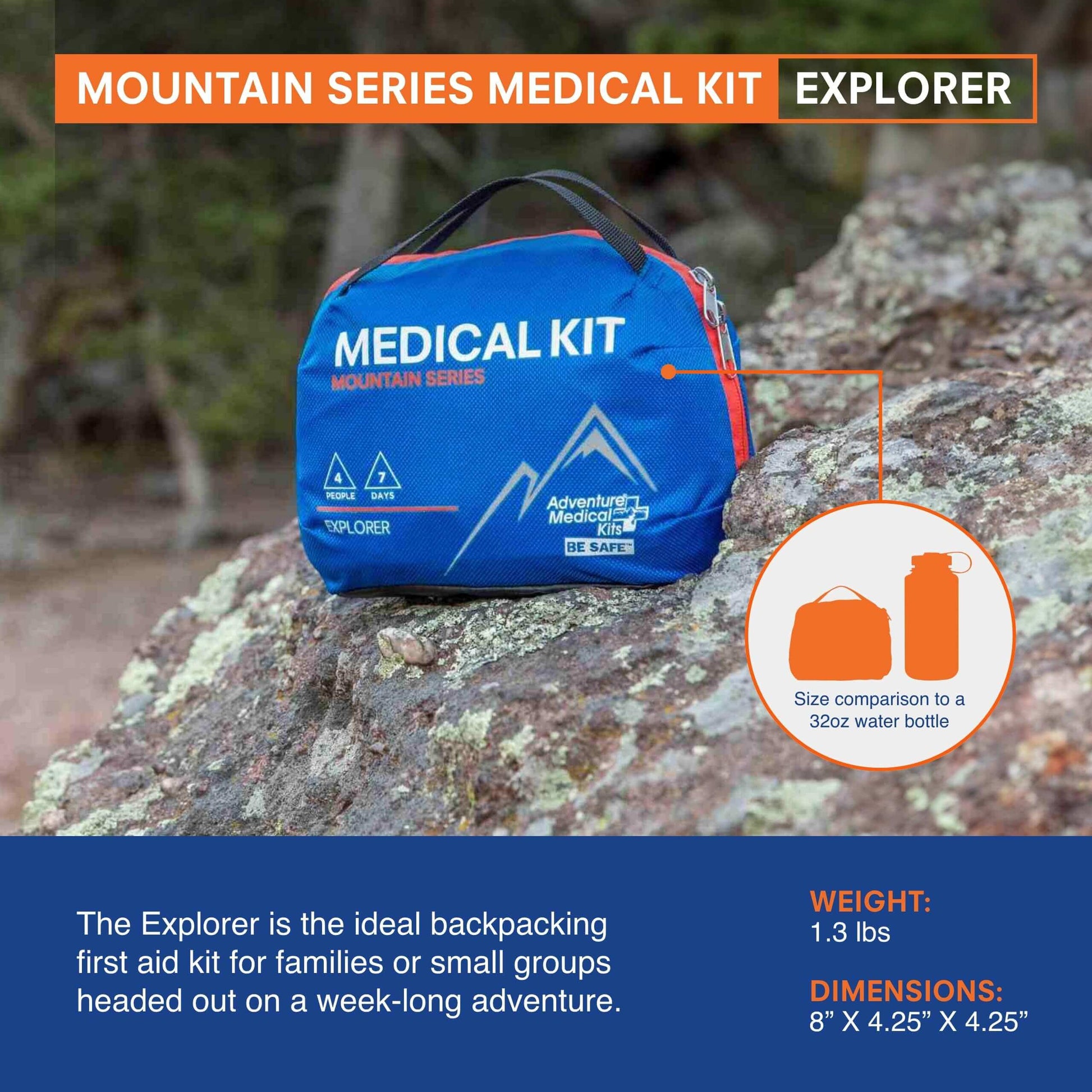 Image Showing Adventure Medical Kits Mountain Series Medical Kit - Explorer - Product Type First Aid Kit - Buy Now $99.98 - Adventure Gear from Global Trekker