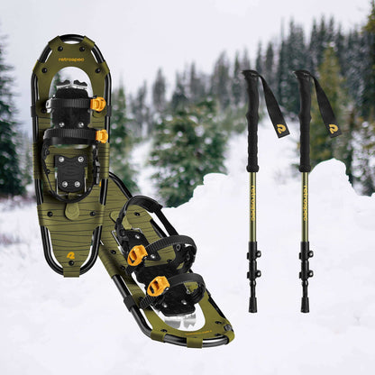 Image Showing Retrospec Drifter 21/25/30 Inch Snowshoes & Trekking Poles Bundle - Product Type Snowshoes - Buy Now $130.49 - Adventure Gear from Global Trekker