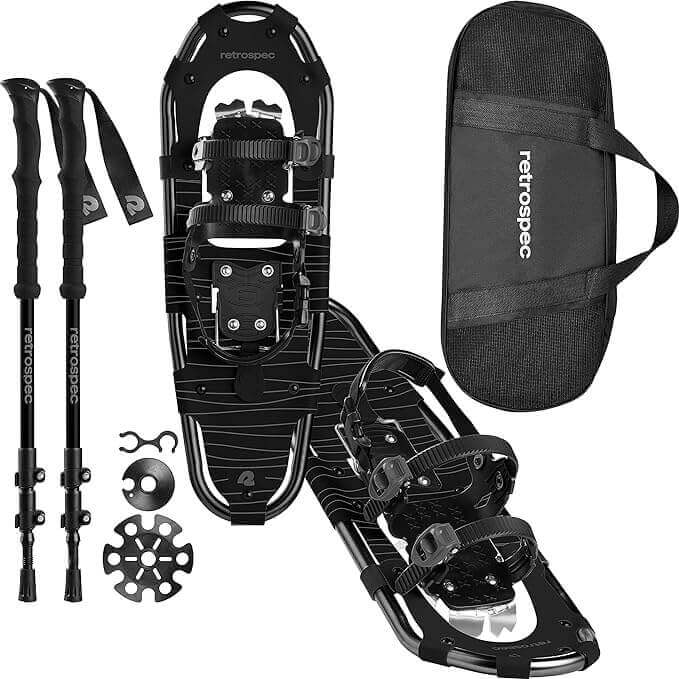 Image Showing Retrospec Drifter 21/25/30 Inch Snowshoes & Trekking Poles Bundle - Product Type Snowshoes - Buy Now $130.49 - Adventure Gear from Global Trekker