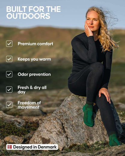 Image Showing DANISH ENDURANCE Women's Merino Wool Base Layer Set, Thermal Underwear for Women, Top and Bottom - Product Type Women's Base Layer Set - Buy Now $144.93 - Adventure Gear from Global Trekker