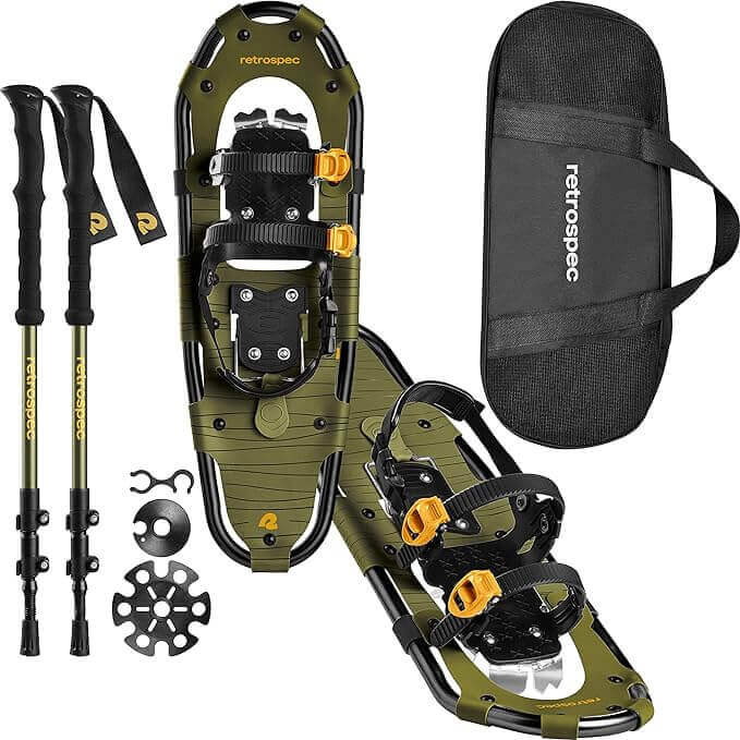 Image Showing Retrospec Drifter 21/25/30 Inch Snowshoes & Trekking Poles Bundle - Product Type Snowshoes - Buy Now $130.49 - Adventure Gear from Global Trekker