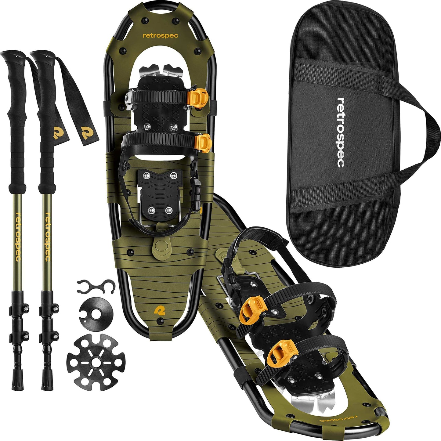 Image Showing Retrospec Drifter 21/25/30 Inch Snowshoes & Trekking Poles Bundle - Product Type Snowshoes - Buy Now $130.49 - Adventure Gear from Global Trekker