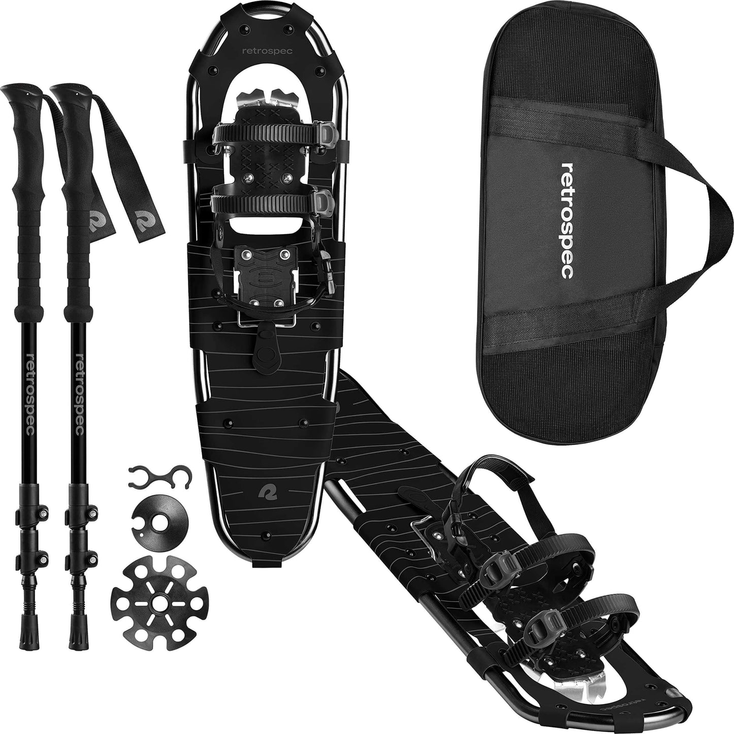 Image Showing Retrospec Drifter 21/25/30 Inch Snowshoes & Trekking Poles Bundle - Product Type Snowshoes - Buy Now $130.49 - Adventure Gear from Global Trekker