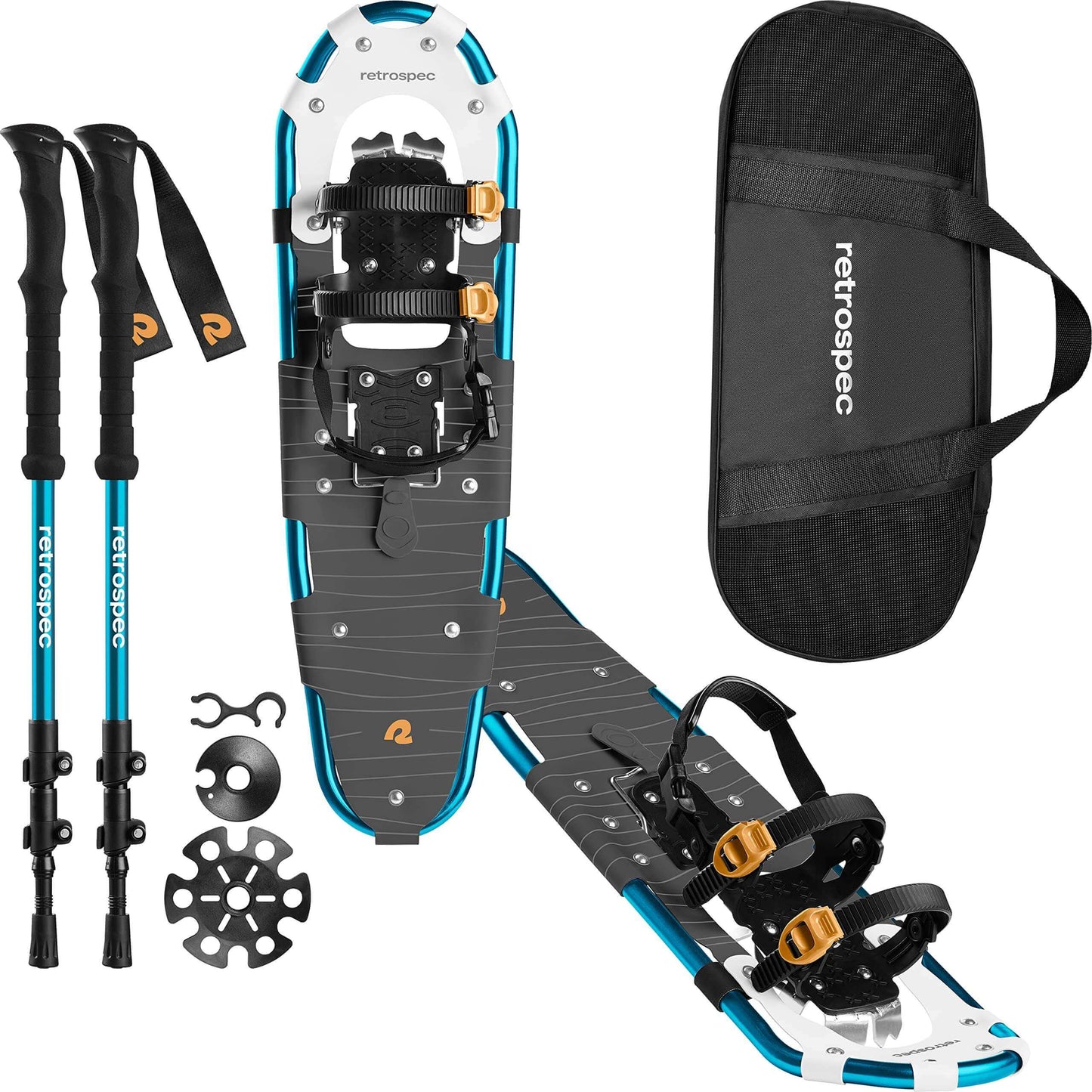 Image Showing Retrospec Drifter 21/25/30 Inch Snowshoes & Trekking Poles Bundle - Product Type Snowshoes - Buy Now $130.49 - Adventure Gear from Global Trekker