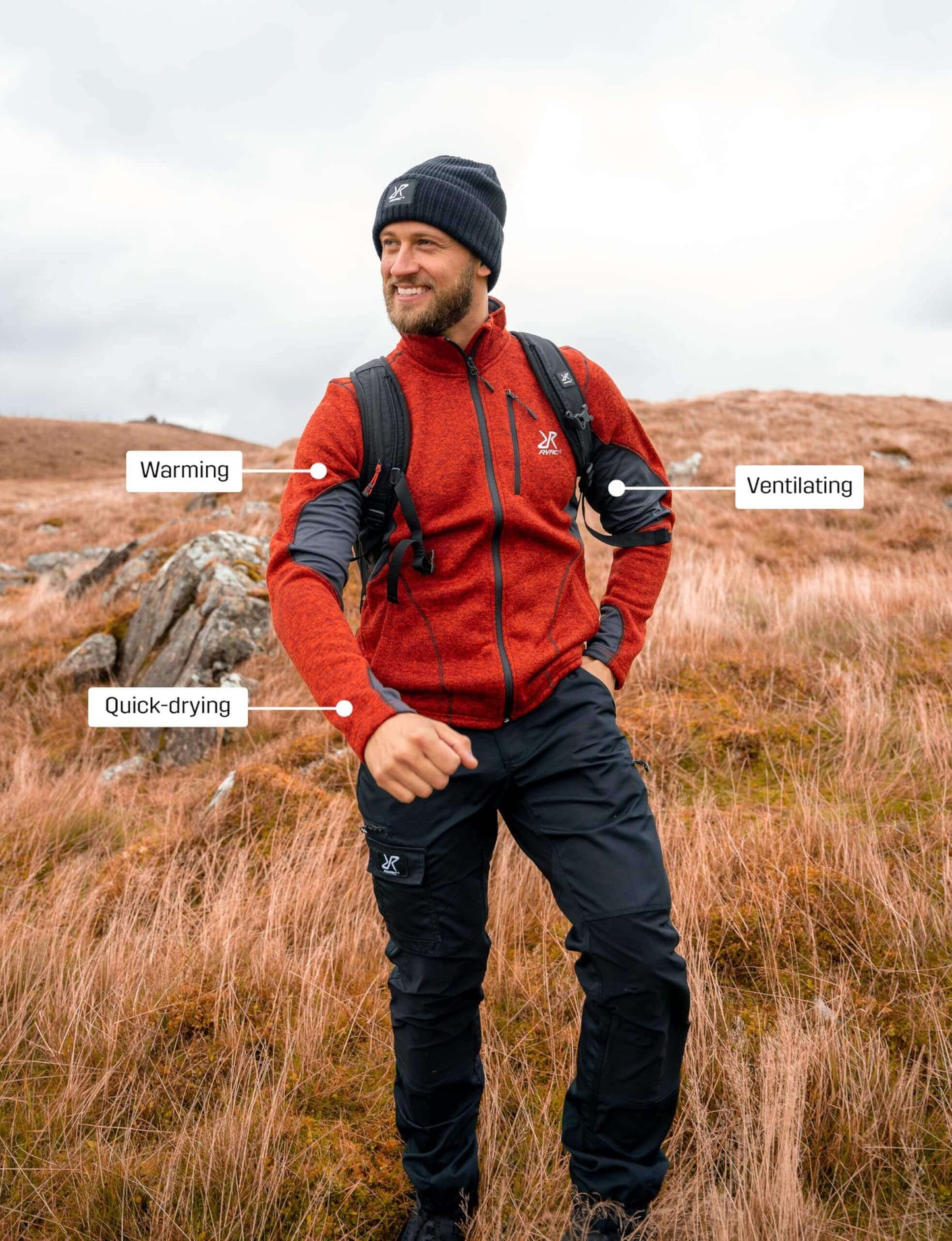 Image Showing RevolutionRace Men's Fusion Fleece, Fleece Jacket Perfect for Hiking - Product Type Jacket - Buy Now $114.55 - Adventure Gear from Global Trekker