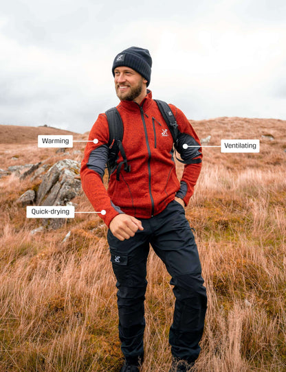 Image Showing RevolutionRace Men's Fusion Fleece, Fleece Jacket Perfect for Hiking - Product Type Jacket - Buy Now $114.55 - Adventure Gear from Global Trekker