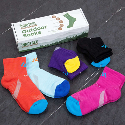 Image Showing innotree 5 Pack Cushioned Hiking Socks for Women, Lightweight - Product Type Socks - Buy Now $28.99 - Adventure Gear from Global Trekker