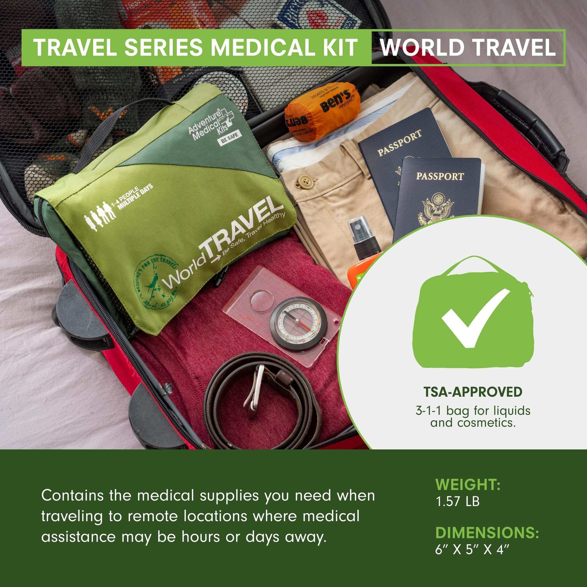 Image Showing Adventure Medical Kits World Travel First Aid Medical Supply Kit - Product Type First Aid Kit - Buy Now $130.49 - Adventure Gear from Global Trekker