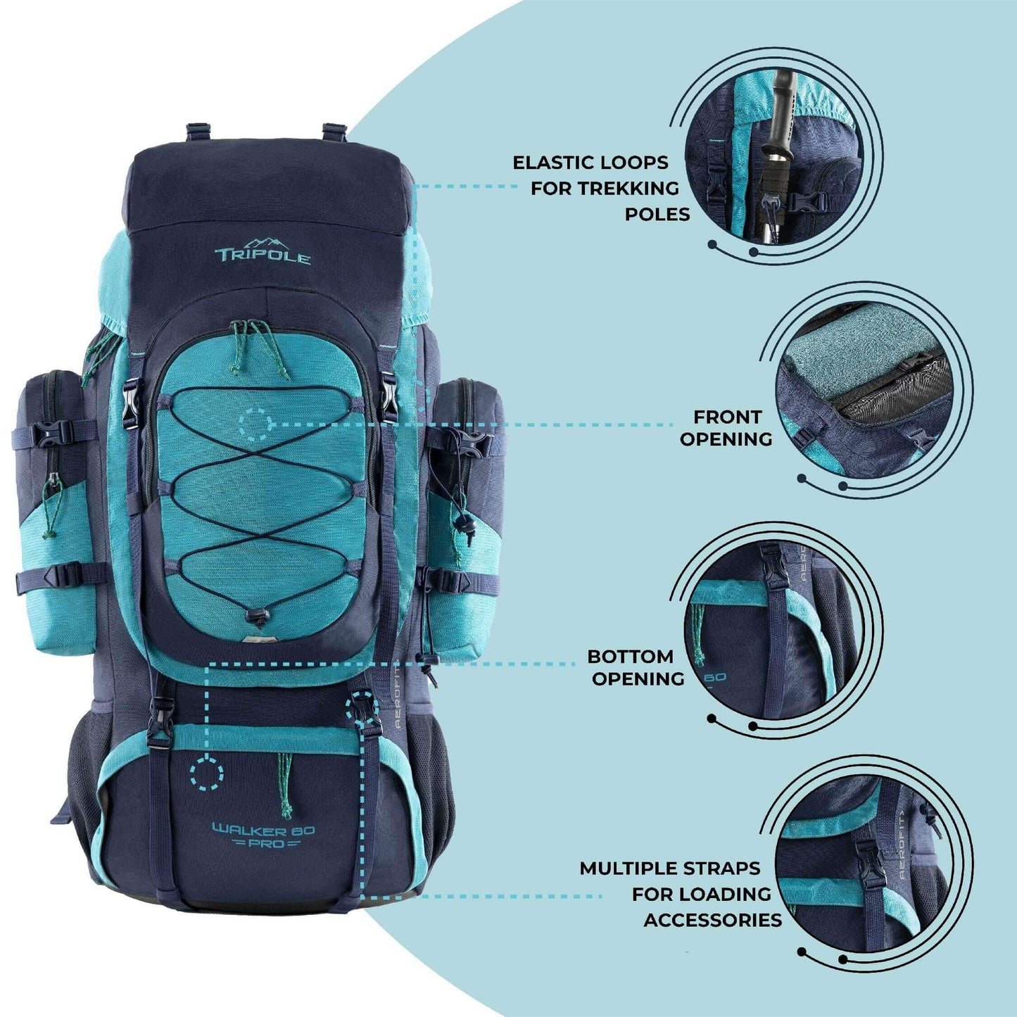 Image Showing Tripole Walker Pro Rucksack for Trekking and Hiking - Product Type backpack - Buy Now $94.25 - Adventure Gear from Global Trekker