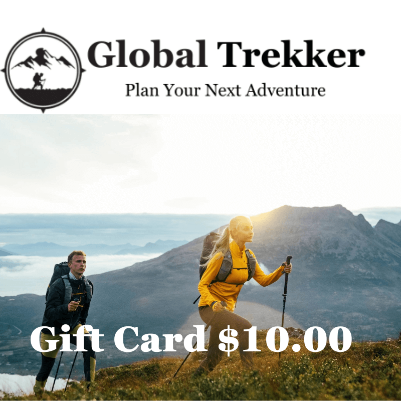 Image Showing Global Trekker Gift Cards - Product Type Gift Card - Buy Now $10.00 - Adventure Gear from Global Trekker